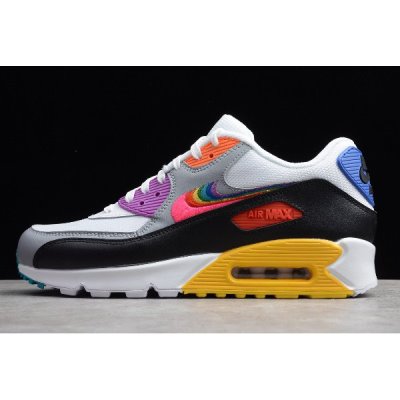 Nike Erkek Air Max 90 Beyaz Renkli / Siyah / Gri Koşu Ayakkabısı Türkiye - LXFTEYHL